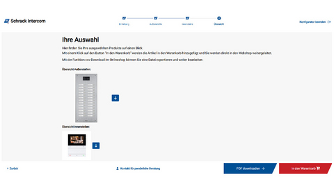 Sprechanlagenkonfiguration Fertigstellung
